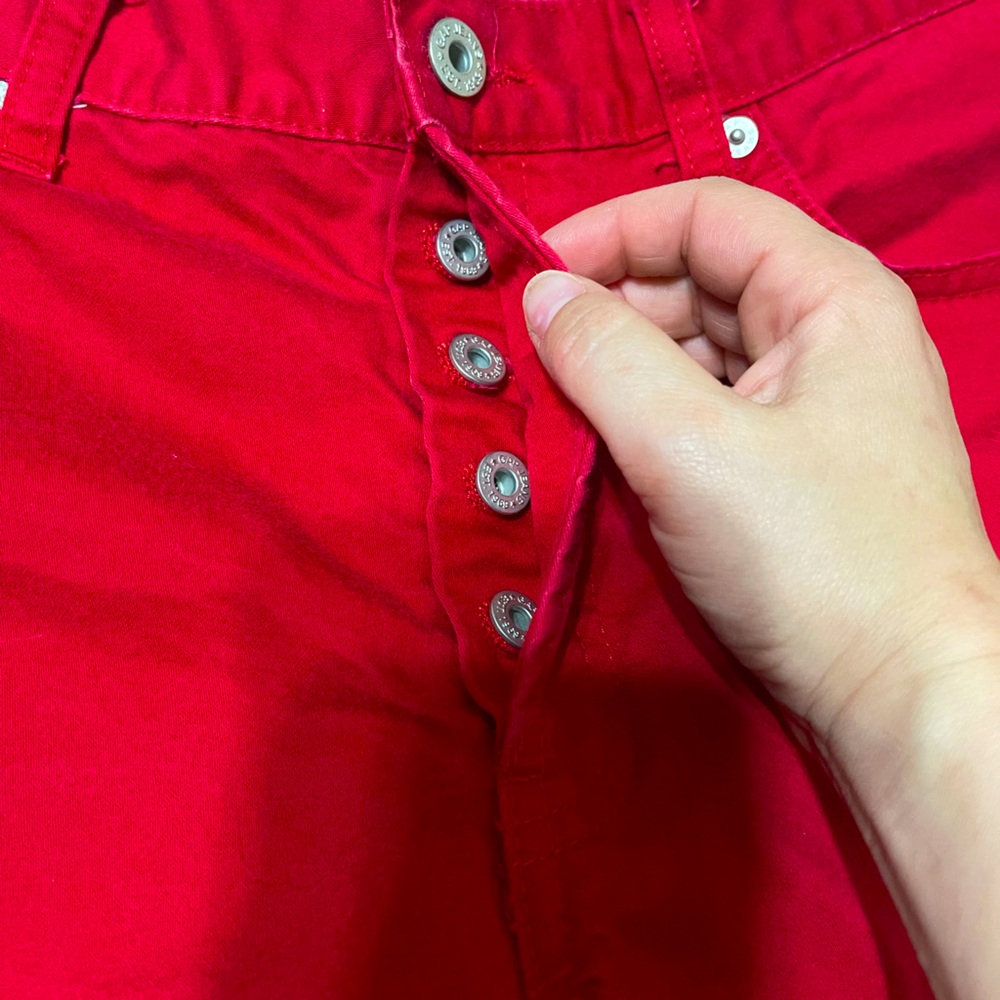 Gap Shorts Deep Red, Button Up, Size 10 - image 4